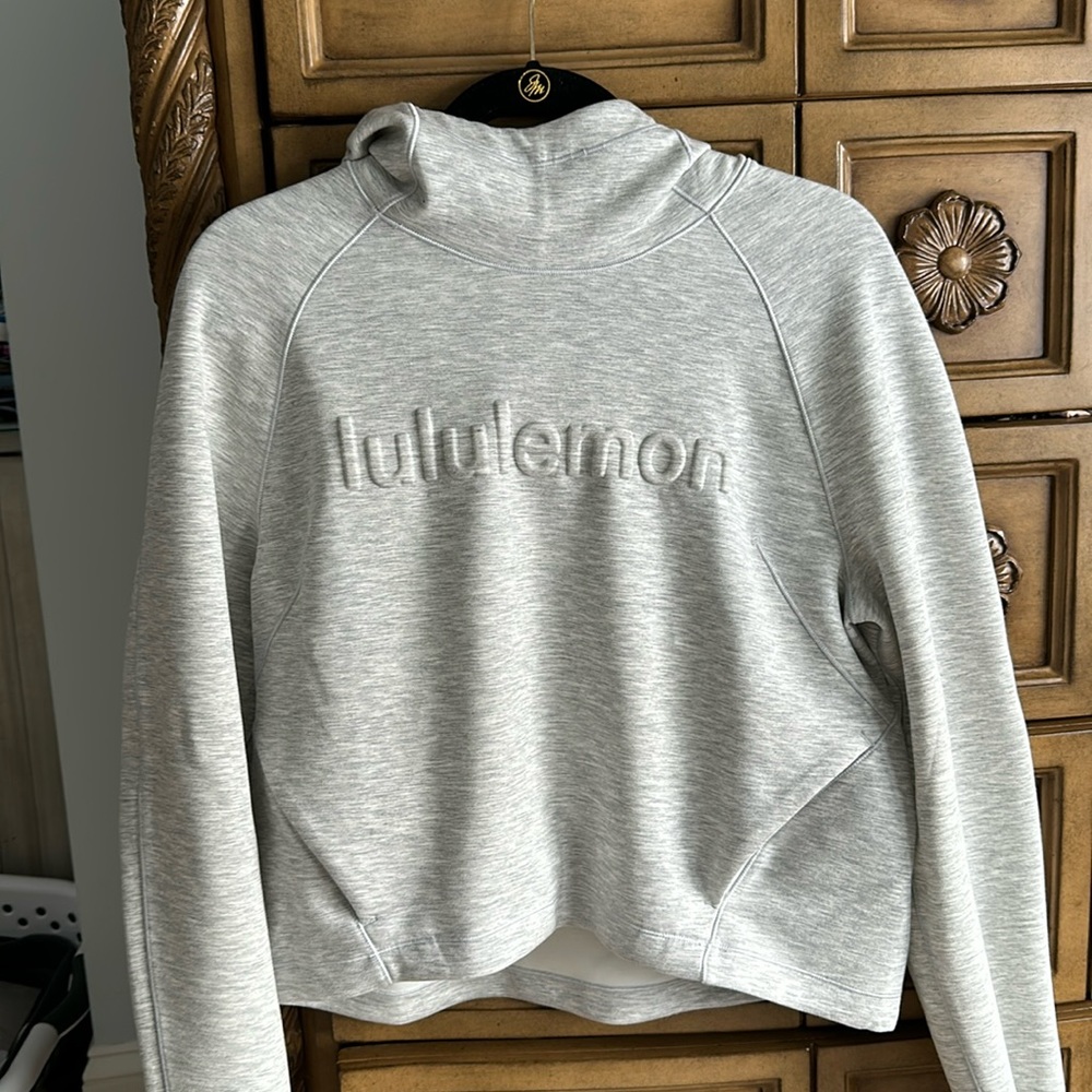 Lululemon Heather grey hoodie with zippered pockets